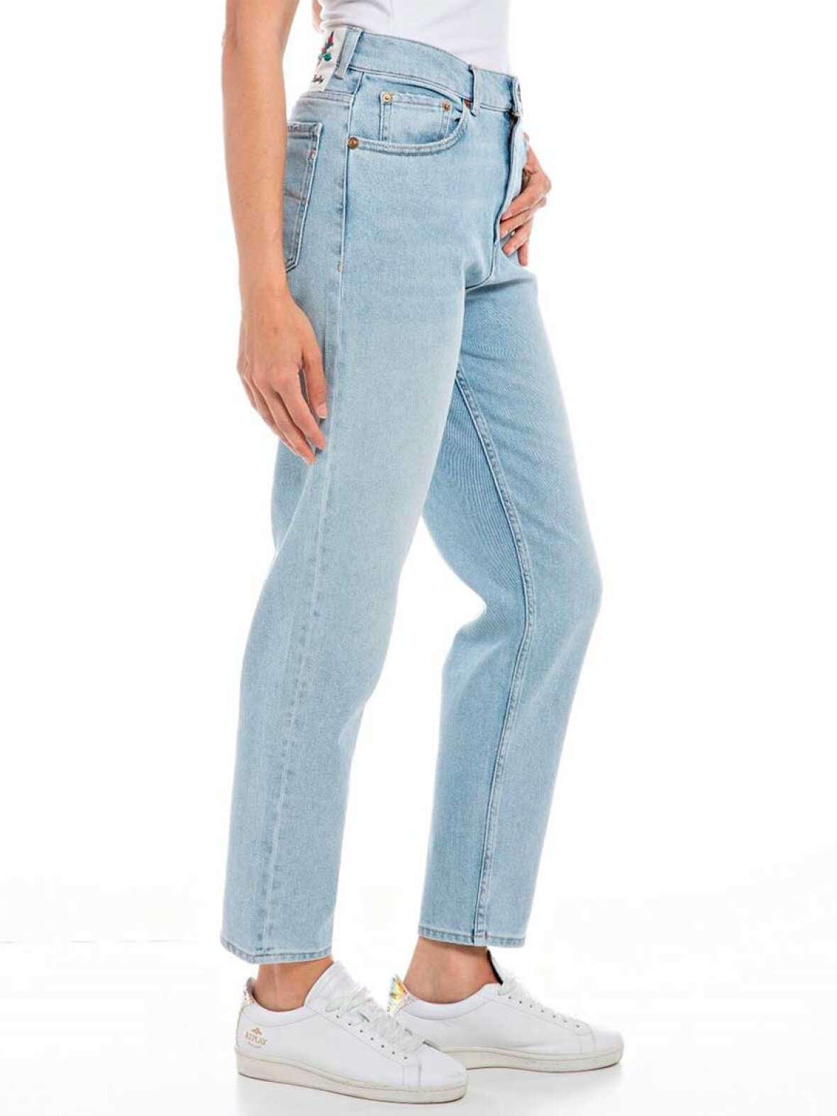 vin Jakke nul A'POKE - Replay Kiley Jeans Rose Label High Waist Tapered Leg