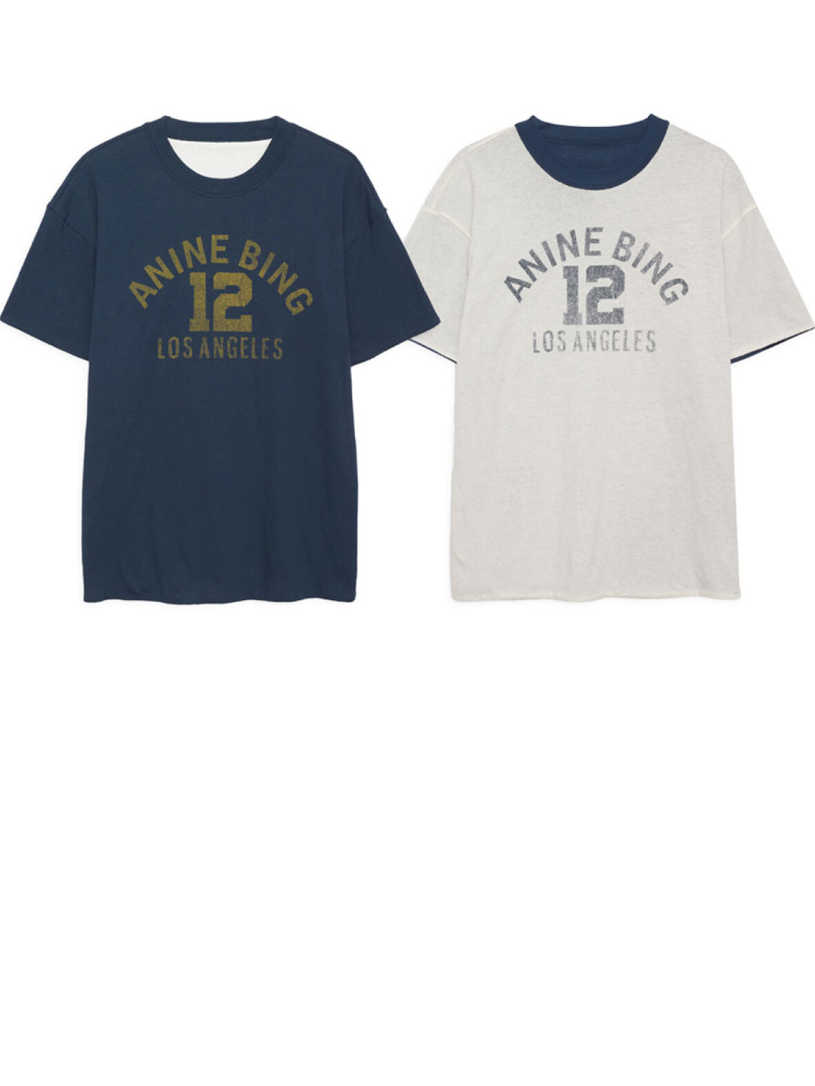 A'POKE - Bing Tee Reversible Washed Navy Off White