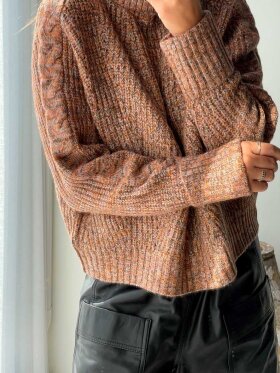 Co'Couture - RowCC Melange Crop Roll Neck