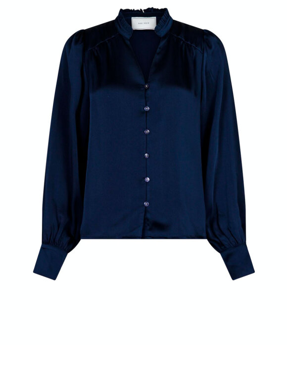 Neo Noir - Massima Drapy Satin Blouse