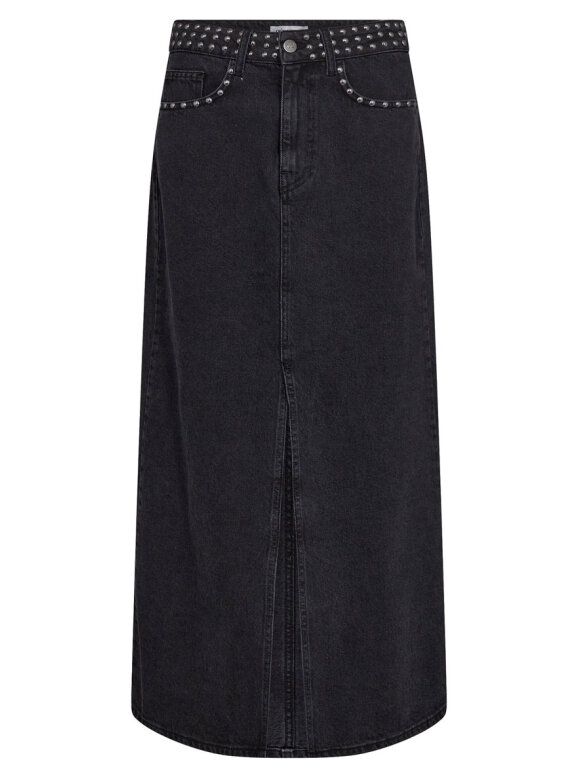 Co'Couture - VikaCC Denim Stud Slit Skirt