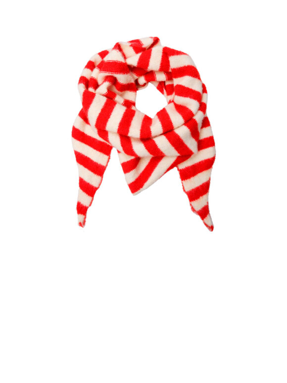 A'POKE Black Colour BCVilma Knitted Mini Scarf Red Stripe