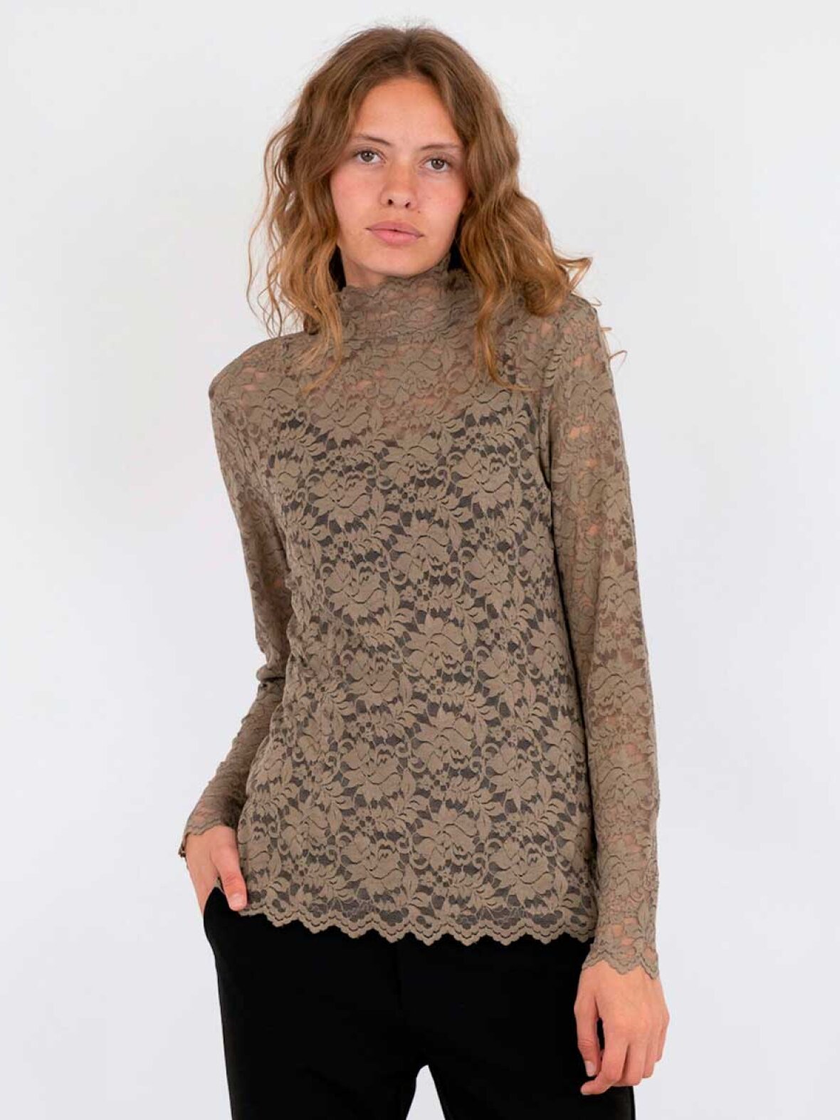 Neo Noir Katarina Crepe Ruffle Blouse - Light Yellow