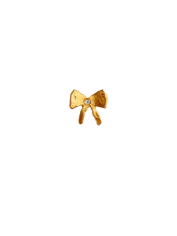 Stine A - Petit Bow Earring w/Stone