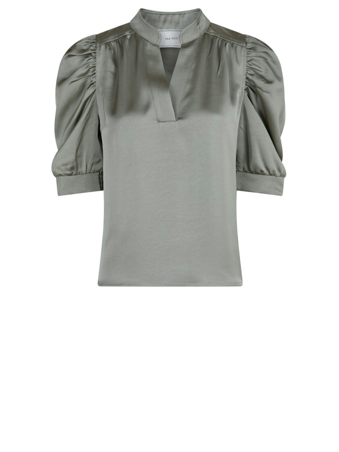 Roella Heavy Sateen Blouse Dark Brown Bluse Fra Neo Noir