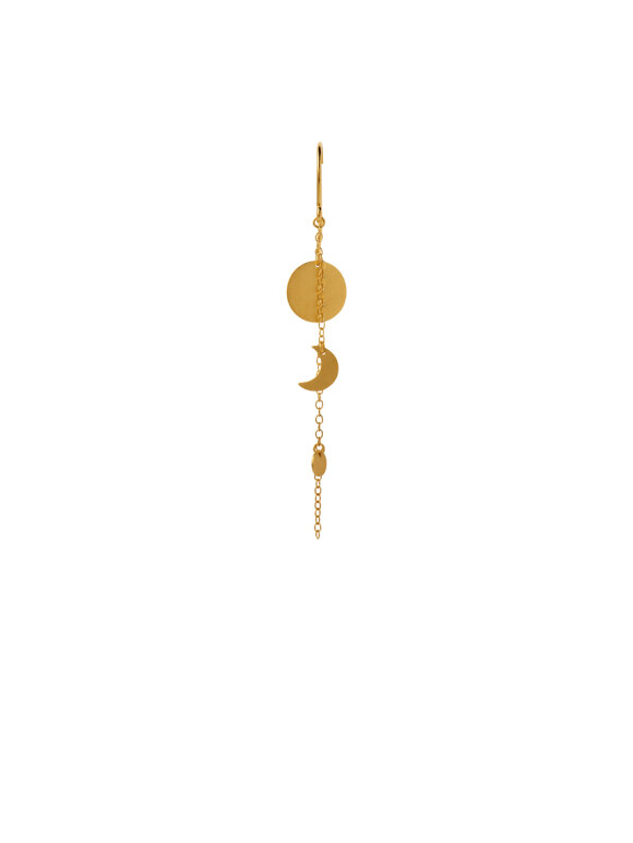 Stine A - Sun And Moon Earring w/Chain Stine A - Sun And Moon Earring w/Chain