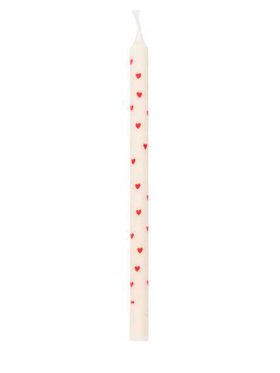 Ib Laursen - 78015-01 Taper Candle w/Red Hearts