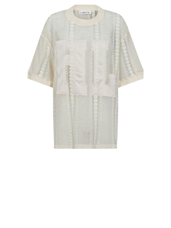 HAUTE L'AMITIE Crew Neck Crop Tee Hvid