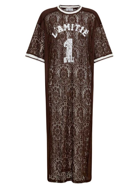 Haute L'Amitié - Curvey Lace Hem Placket Dress HL10406 - Black main image 1