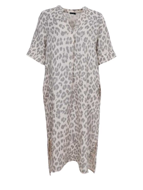 Black Colour Melina long linen dress candy rose