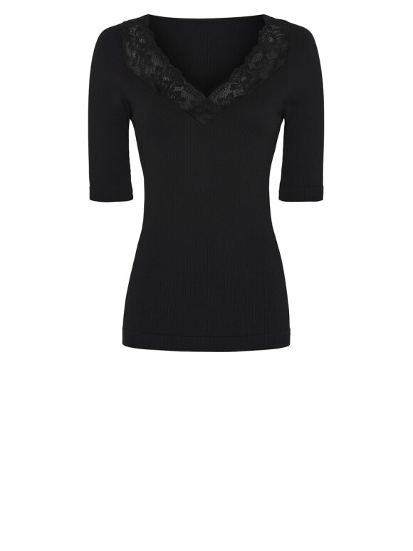 Tim & Simonsen - Belen Rib V-lace Top SS