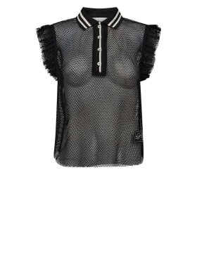 Haute L'amitié - Net Frill Polo Top