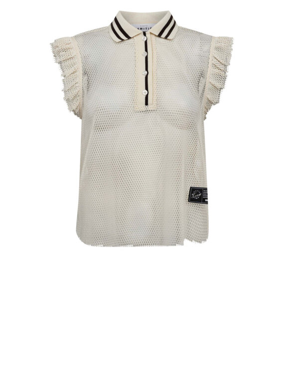 Haute L'amitié - Net Frill Polo Top