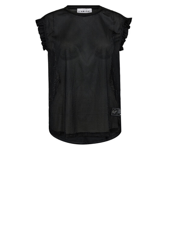 Haute L'Amitié - Drift Asym Lace Tee HL10553 - Black main image 1