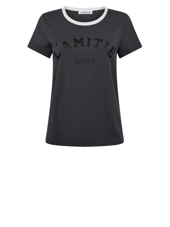 Haute L'Amitié - Neckline Logo Tee HL10006 - Off-White/Mocca main image 1