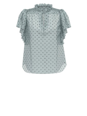 Co'Couture - DionneCC Dot SS Frill Top