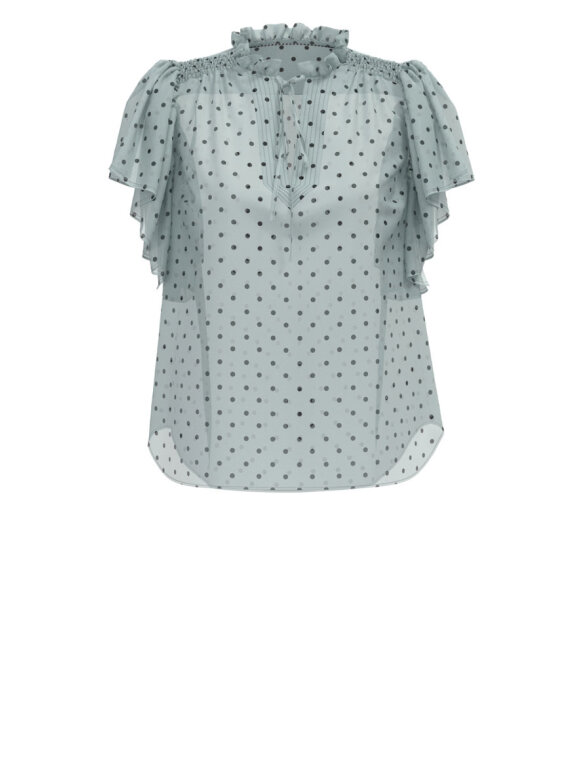 Co'Couture - DionneCC Dot SS Frill Top