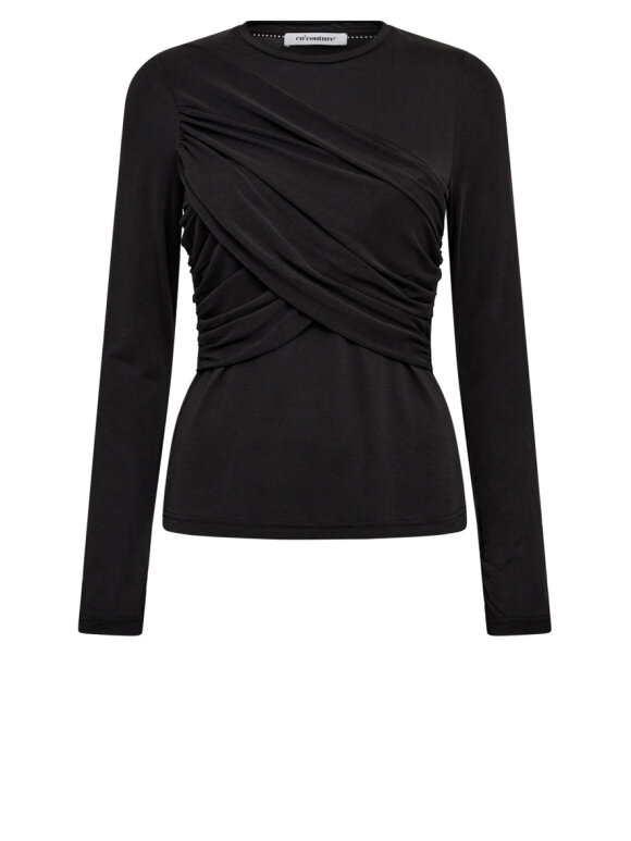 Co'Couture - CamillaCC Drape LS Blouse - Lev. aug