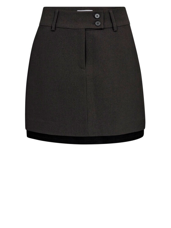 Haute L'Amitié - Used Leather Crop Skirt HL10362 - Mocca main image 1