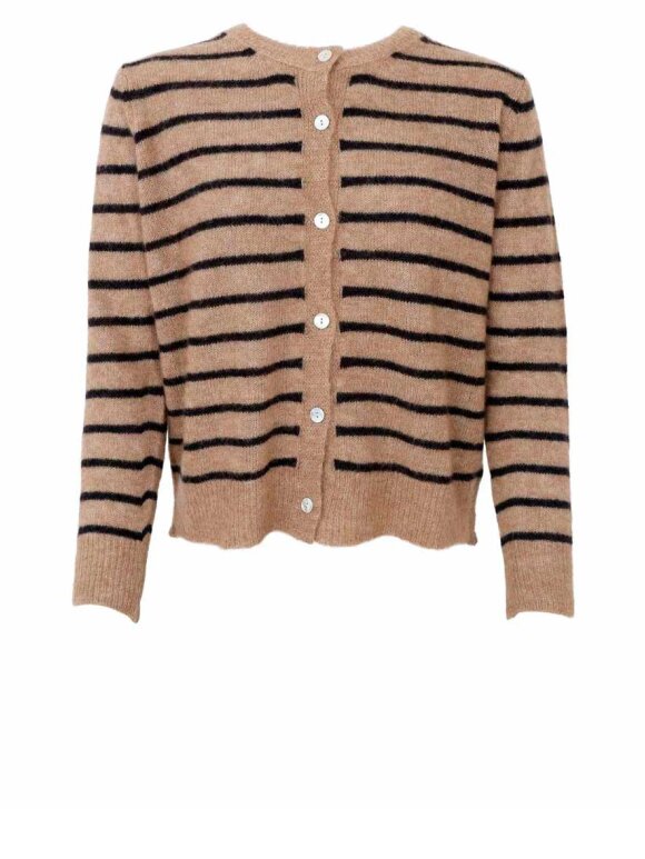 Black Colour - BCDell Striped Knit Cardigan