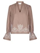 Neo Noir - Amara Striped Emb Blouse