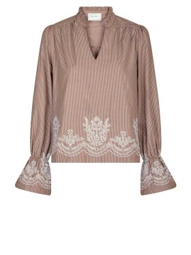 Neo Noir - Amara Striped Emb Blouse