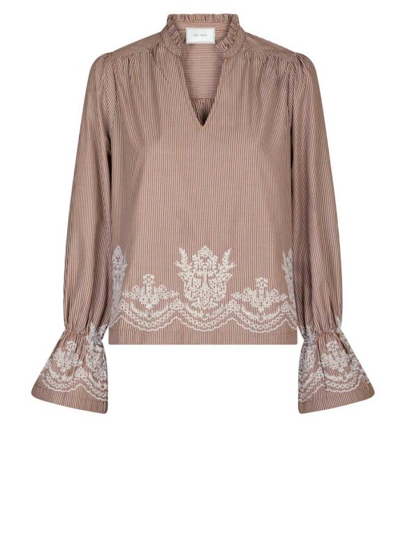 Neo Noir - Amara Striped Emb Blouse