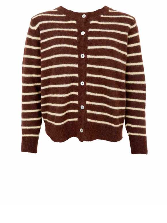 Black Colour - BCDell Striped Knit Cardigan
