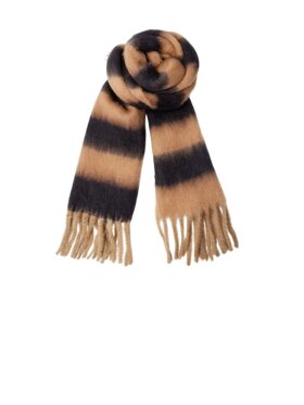Black Colour - BCDash Striped Winter Scarf