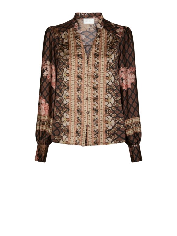 Neo Noir - Massima Botanical Border Blouse Neo Noir - Massima Botanical Border Blouse