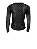 Black Colour - JENNIE DOTTED MESH BLOUSE