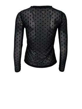 Black Colour - JENNIE DOTTED MESH BLOUSE