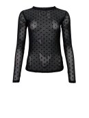 Black Colour - JENNIE DOTTED MESH BLOUSE