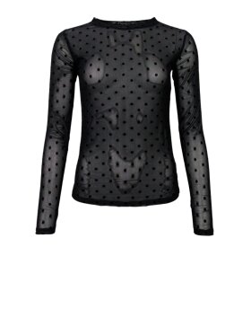 Black Colour - JENNIE DOTTED MESH BLOUSE Black Colour - JENNIE DOTTED MESH BLOUSE