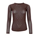 Black Colour - JENNIE DOTTED MESH BLOUSE