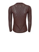 Black Colour - JENNIE DOTTED MESH BLOUSE