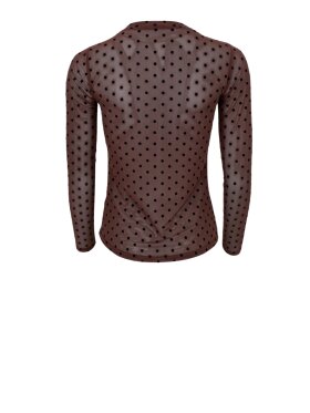 Black Colour - JENNIE DOTTED MESH BLOUSE