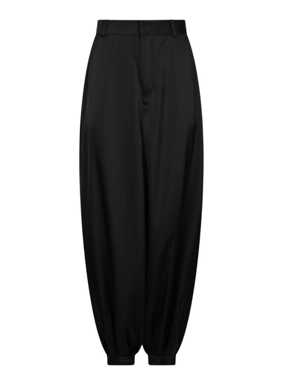 Neo Noir Fayla Drap Satin Balloon Pants - Dark Brown