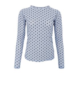 Black Colour - JENNIE DOTTED MESH BLOUSE - Lev. 12.1.26