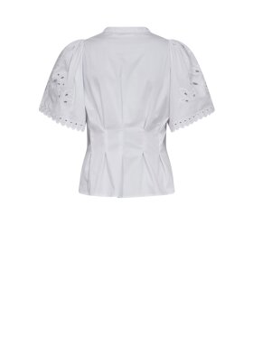 Co'Couture - PoppyCC Emb SS V-Shirt - Lev. feb/mar.