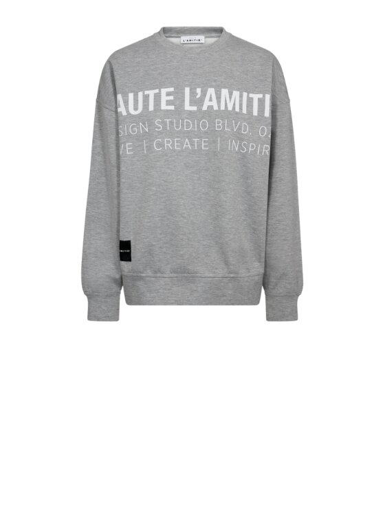 Haute L´amitié Sweat - Maxi Split Logo SS Sweat i Pale Yellow