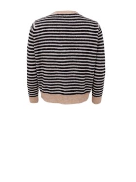 Black Colour - BCDell Striped Knit Cardigan