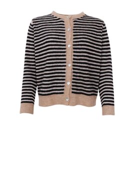 Black Colour - BCDell Striped Knit Cardigan