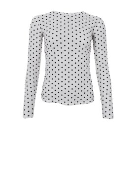 Black Colour - JENNIE DOTTED MESH BLOUSE