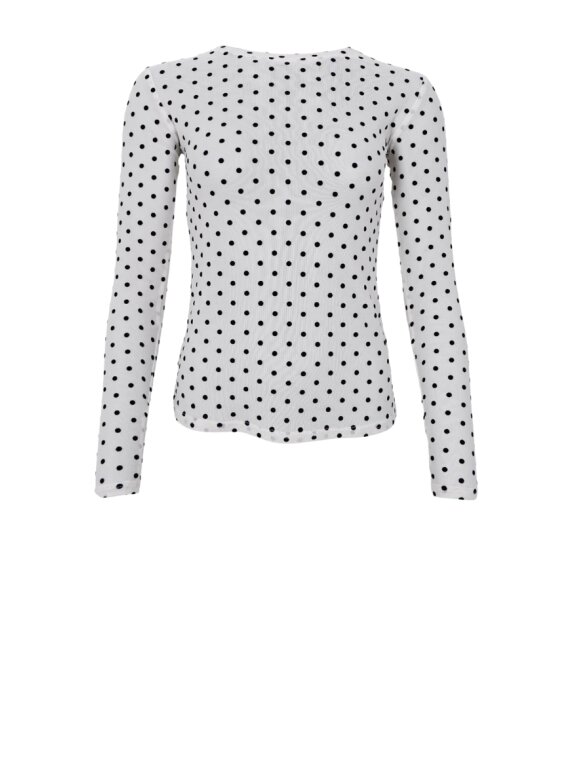 Black Colour - JENNIE DOTTED MESH BLOUSE