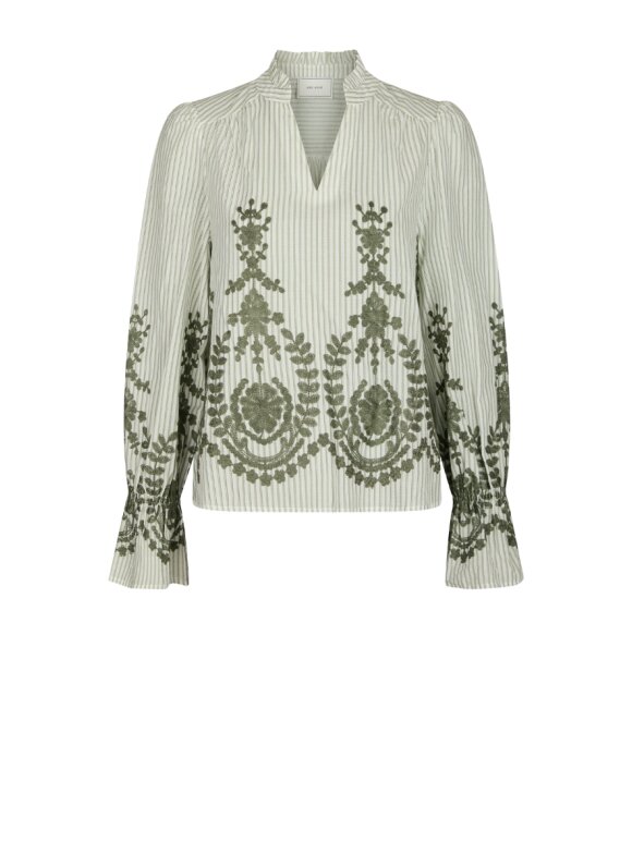 Neo Noir - Amara Stripe Emb Blouse