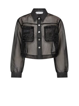 Haute L'amitié - Organza Crop Denim Shirt