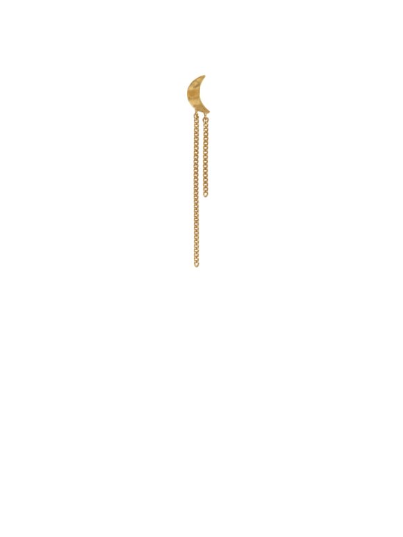 Stine A - Petit Bella Moon Earring With Two Chains