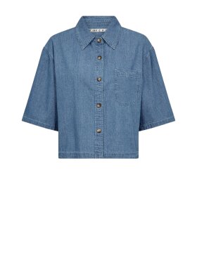 IVY COPENHAGEN - Ivy Uta OS SS Chambray Shirt IVY COPENHAGEN - Ivy Uta OS SS Chambray Shirt