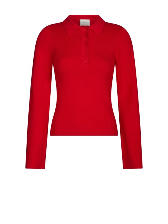 Neo Noir - Fannya LS Solid Knit Polo Neo Noir - Fannya LS Solid Knit Polo
